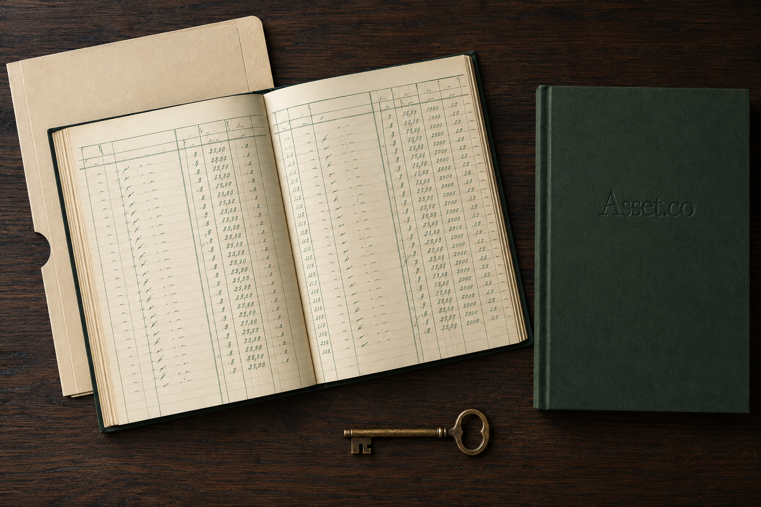 Asset.co register and brass key